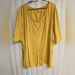 Lane Bryant ribbed gold shirt
